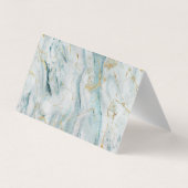 モダンな青および金ゴールドの大理石の質 名刺 (裏面)