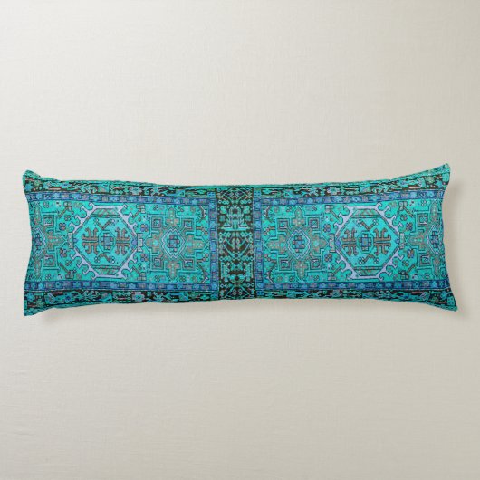 モダンな青でKilimの伝統的な敷物から印刷して下さい、 ボディピロー (裏面)