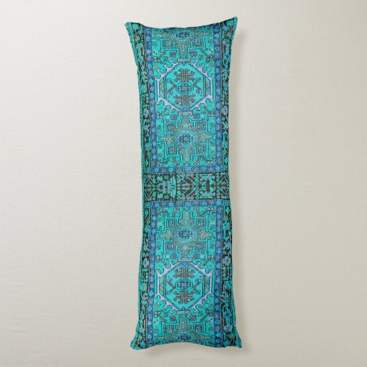 モダンな青でKilimの伝統的な敷物から印刷して下さい、 ボディピロー (裏面 (縦))