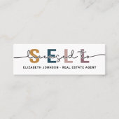 モダンな青の不動産エージェント用名刺 ライセンス取得済み スキニー名刺 (正面)