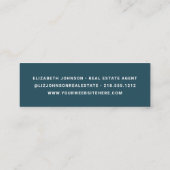 モダンな青の不動産エージェント用名刺 ライセンス取得済み スキニー名刺 (裏面)