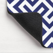 モダンな青の抽象芸術幾何学的なパターンモノグラム マウスパッド (コーナー)