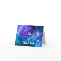 モダンな青紫の銀河バット・バ・ミツバ・フォールド