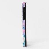 モダンな青紫グリッターのシックなモノグラム Case-Mate iPhoneケース (裏面/左)
