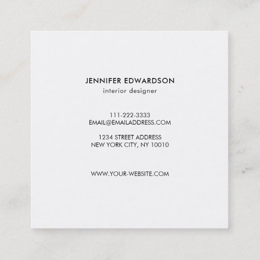 モダンな青緑のティール（緑がかった色）の水彩画の（ばちゃばちゃ）跳ねるのしぶき スクエア名刺 (裏面)