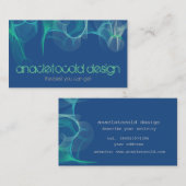 モダンな青緑の煙のbussinessカード 名刺 (正面/裏面)