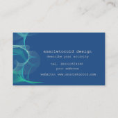モダンな青緑の煙のbussinessカード 名刺 (裏面)