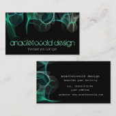 モダンな青緑の煙のbussinessカード 名刺 (正面/裏面)