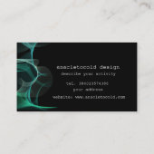 モダンな青緑の煙のbussinessカード 名刺 (裏面)
