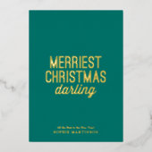 モダンな非写真 メリークリスマス ダーリン 箔シーズンカード (正面)