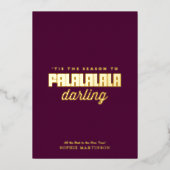 モダンな非写真 Falalalala ダーリン 箔シーズンカード (正面)