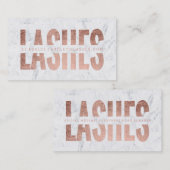 モダンな鞭によって切り取られるばら色の金ゴールドのタイポグラフィの大理石 名刺 (正面/裏面)