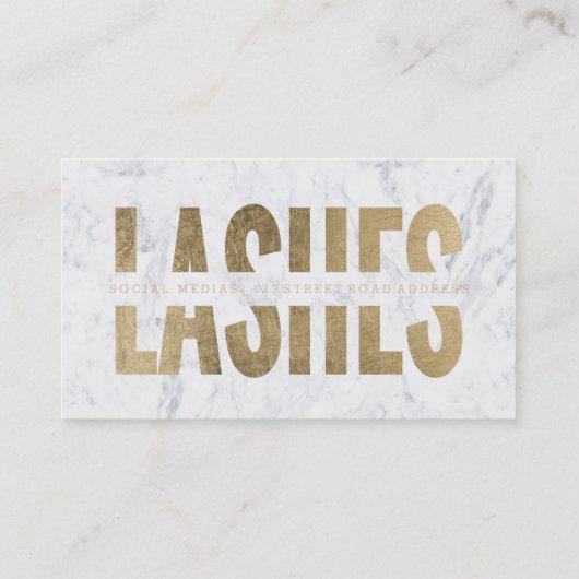 モダンな鞭によって切り取られるフェイクな金ゴールドのタイポグラフィの大理石 名刺 (裏面)