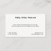 モダンな音楽の専門家の写真 名刺 (裏面)