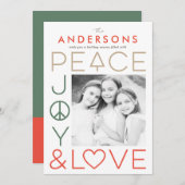 モダンな願いが込められた編集可能なカラーのホリデー写真カード シーズンカード (正面/裏面)