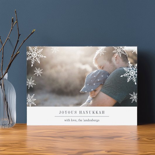 モダンな願いのハヌカーの写真カード|編集可能メッセージ シーズンカード