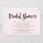 モダンな願い | ブラッシュピンクのブライダルシャワー 招待状 (正面)