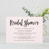 モダンな願い | ブラッシュピンクのブライダルシャワー 招待状 (スタンド正面)