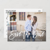 モダンな風景の写真 保存日付 ポストカード (正面/裏面)