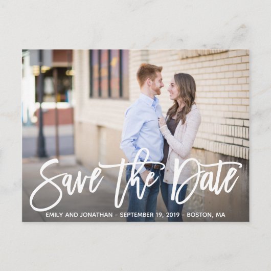 モダンな風景の写真 保存日付 ポストカード (正面)