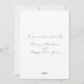 モダンな風景の森の雪のクリスマスツリー シーズンカード (裏面)