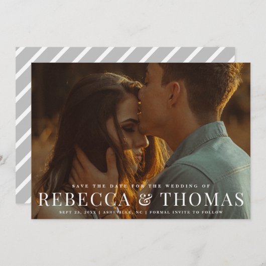 モダンな風景写真の結婚式のウェディング・セーブ・ザ・デート セーブザデート (正面/裏面)