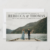 モダンな風景写真の結婚式セーブザデート