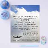 モダンな飛行機、航空会社広告フライヤー チラシ (シングル)