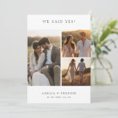 モダンな駆け落ち結婚式 私たちはいました！ ラスティックな結婚式の写真 案内状 (スタンド正面)