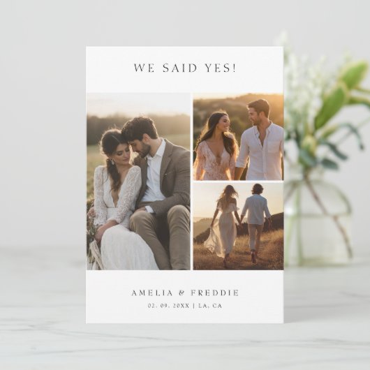 モダンな駆け落ち結婚式 私たち結婚しました ラスティックウェディングフォト 案内状 (スタンド正面)