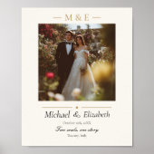 モダンな高級感漂う結婚式の写真入りポスター ポスター (正面)