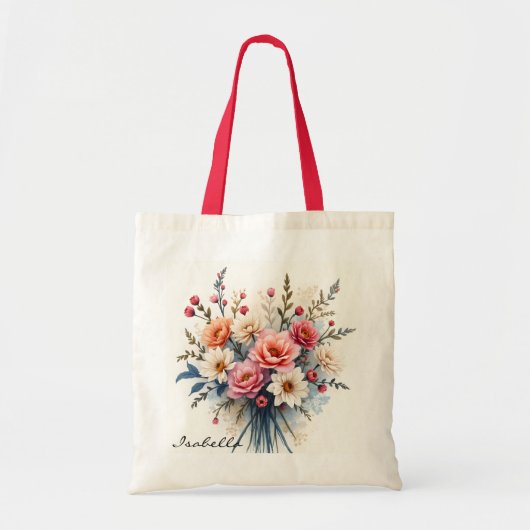 モダンな高級感漂う野の花 美しいコレクション トートバッグ (正面)