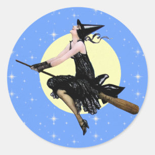モダンな魔法使いのステッカー ラウンドシール