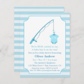 モダンな魚釣りのテーマのベビーシャワー招待状 招待状 (正面/裏面)