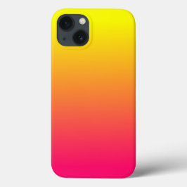 モダンな鮮やかな黄色オレンジ ピンクグラデーション iPhone 13ケース