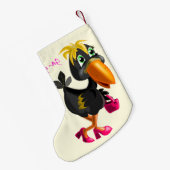 モダンな鳥のクリスマス ストッキング (裏面 (吊り時))