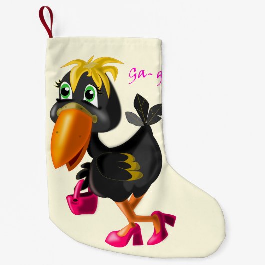 モダンな鳥のクリスマス ストッキング (正面)
