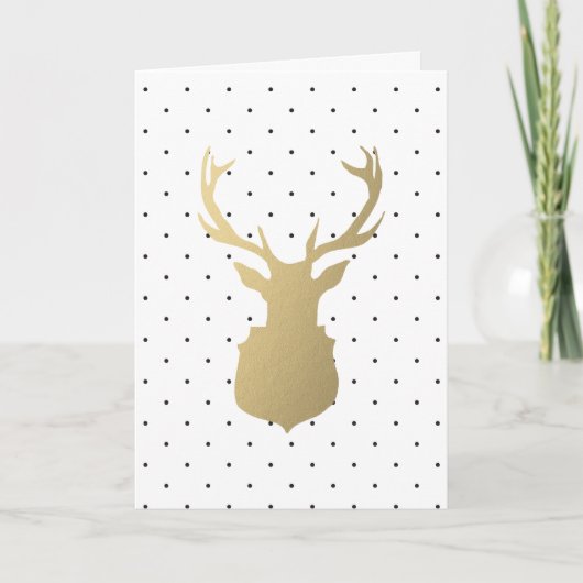 モダンな鹿 | ホリデー フォト グリーティング カード (正面)