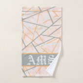 モダンな黄土色と灰色の幾何学模様 バスタオルセット (ハンドタオル)