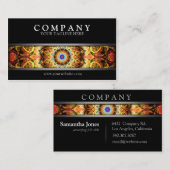 モダンな黄土色の曼荼羅 名刺 (正面/裏面)