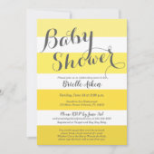 モダンな黄色と灰色のストライプ 招待状 (正面)