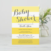 モダンな黄色と灰色のストライプ 招待状 (スタンド正面)