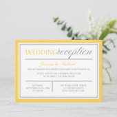 モダンな黄色と灰色の結婚式の披露宴招待状 招待状 (スタンド正面)