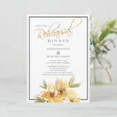 モダンな黄色と灰色の結婚式リハーサルディナー 招待状 (スタンド正面)