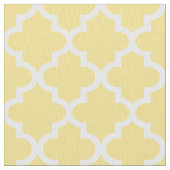 モダンな黄色と白の四葉文様 ファブリック (クローズアップ)