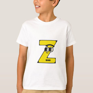 モダンな黄色のアルファベット「Z」ロゴ モノクロ カスタムデザイン Tシャツ