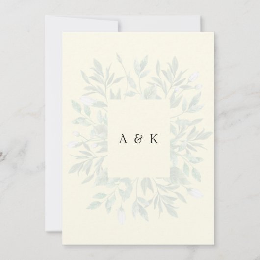 モダンな黄色のグリーンウェディング - 花嫁の両親の結婚式 招待状 (裏面)