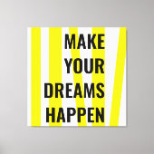 モダンな黄色のストライプで夢を実現しよう キャンバスプリント (正面)