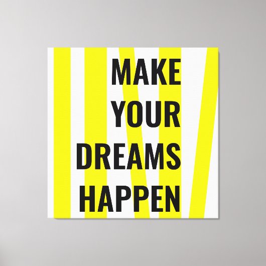 モダンな黄色のストライプで夢を実現しよう キャンバスプリント (正面)