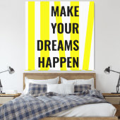 モダンな黄色のストライプで夢を実現しよう キャンバスプリント (インサイチュ (寝室))